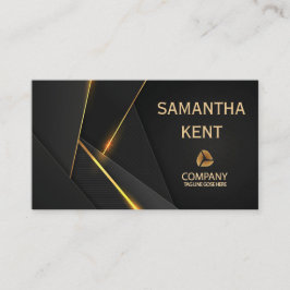 Professionell Modern Black & Guld Affärskort Visitkort