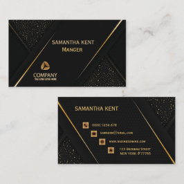Professionell Modern Black & Guld Affärskort Visitkort