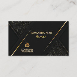 Professionell Modern Black & Guld Affärskort Visitkort