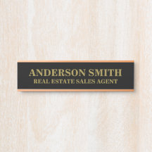 Professionell Modern Black Guld Office Namn Title