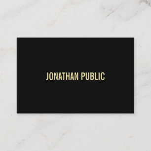 Professionell Modern Black Guld Text Elegant Luxur Visitkort
