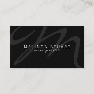Professionell Modern Black Monogram Visitkort
