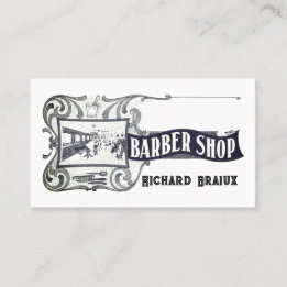 Professionell Modern Black White Barber Visitkort