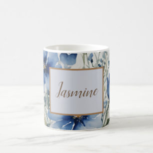 Professionell Modern Blommigt Lägg till Namn Kaffemugg