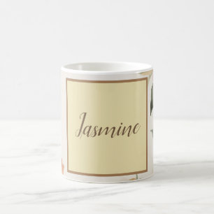 Professionell Modern Blommigt Pastel Beige Färg Kaffemugg
