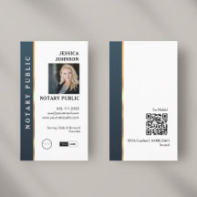 Professionell Modern Blue & Guld Photo Notary
