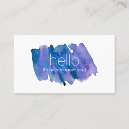 Professionell Modern Blue och Lila Watercolor Visitkort