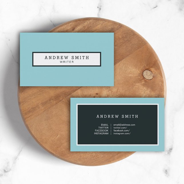 Professionell Modern Blue Writer Social Media Visitkort (Skapare uppladdad)