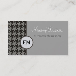 Professionell Modern Brown Houndstooth Monogram Visitkort