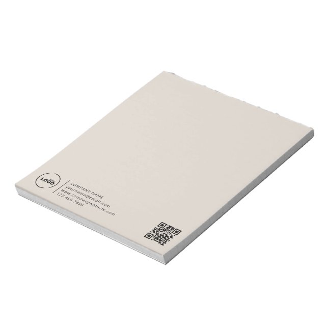 Professionell Modern Business Logotyp Beige Anteckningsblock (Roterad)