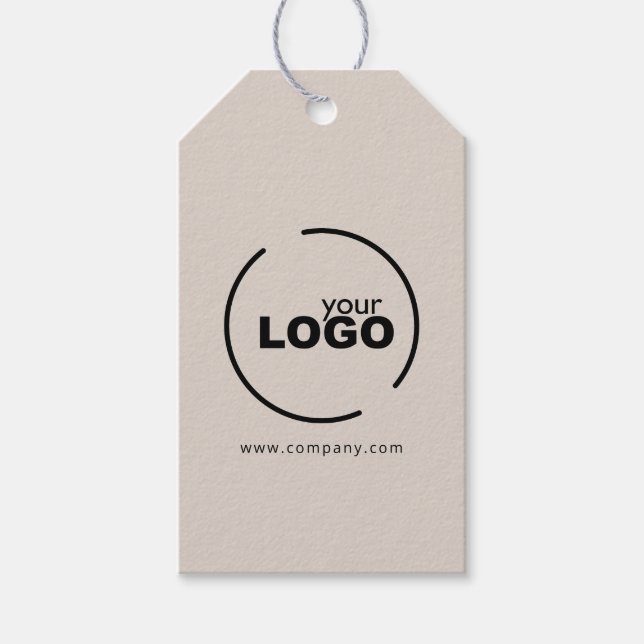Professionell Modern Business Logotyp Beige Presentetikett (Framsidan)
