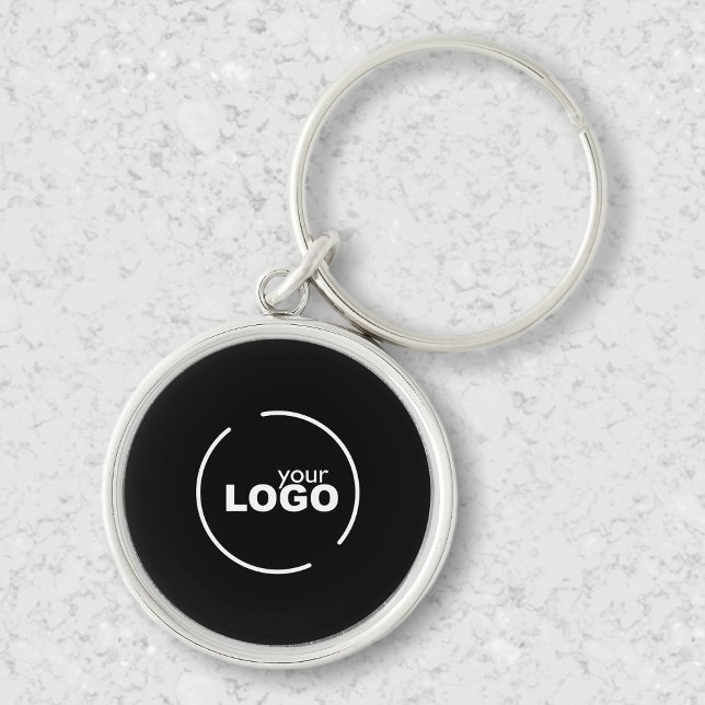 Professionell Modern Business Logotyp Black Rund Silverfärgad Nyckelring (Skapare uppladdad)