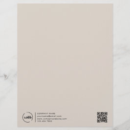 Professionell Modern Business Logotyp QR Code Beig Brevhuvud