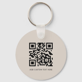 Professionell Modern Business Logotyp QR Code Beig Nyckelring
