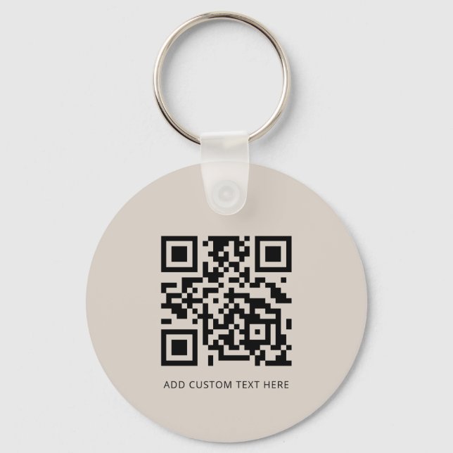 Professionell Modern Business Logotyp QR Code Beig Nyckelring (Baksida)