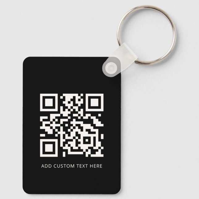 Professionell Modern Business Logotyp QR Code Blac Nyckelring (Baksida)