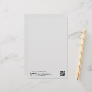 Professionell Modern Business Logotyp QR Code Gråt Brevpapper