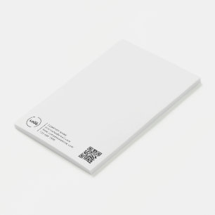 Professionell Modern Business Logotyp QR Code Gråt Post-it Block