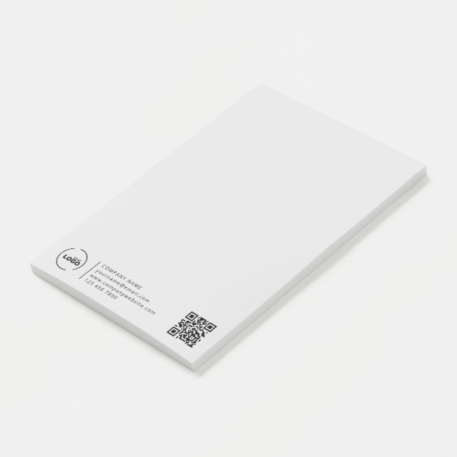 Professionell Modern Business Logotyp QR Code Gråt Post-it Block (Vinklad)