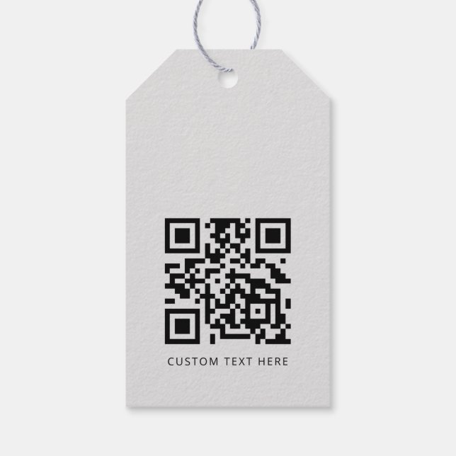 Professionell Modern Business Logotyp QR Code Gråt Presentetikett (Baksidan)