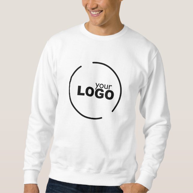 Professionell Modern Business Logotyp White Lång Ärmad Tröja (Framsida)