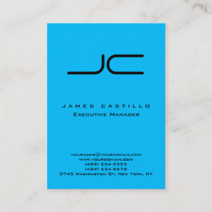 Professionell Modern Capri Blue Monogram Visitkort
