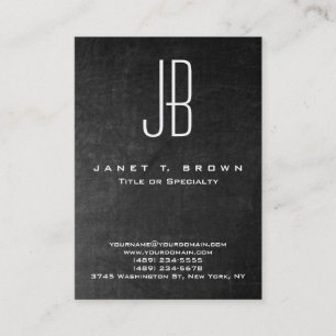 Professionell Modern Chalkboard Monogram Visitkort