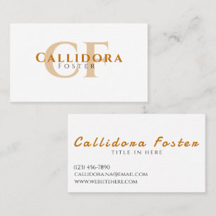 Professionell Modern Clean Typography Monogram fet Visitkort