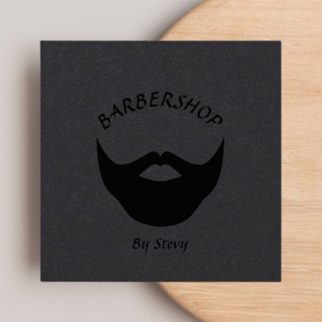 Professionell Modern Elegant Black Barbershop Fyrkantigt Visitkort (Skapare uppladdad)