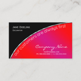 Professionell Modern Elegant Black Bright Crimson Visitkort