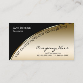 Professionell Modern Elegant Black Guld Visitkort