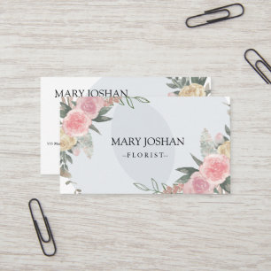 Professionell Modern Elegant Blommigt Florist Visitkort