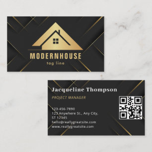 Professionell Modern Elegant Byggnad Construction Visitkort