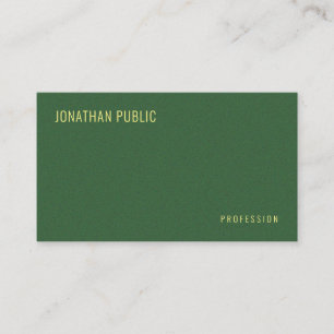 Professionell Modern Elegant Faux Guld Text Grönt Visitkort