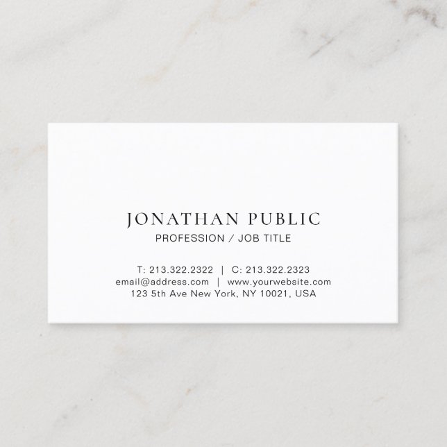 Professionell Modern Elegant för minimal design vi Visitkort (Framsida)