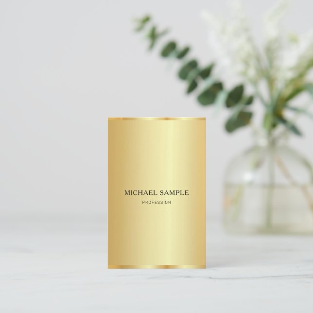 Professionell Modern Elegant Guld Glamourös Visitkort (Stående Fram)