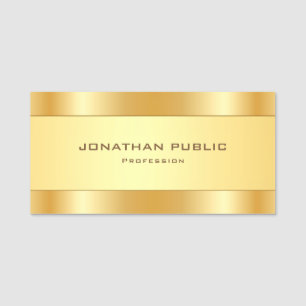 Professionell Modern Elegant Guld Metallisk stil Namnbricka