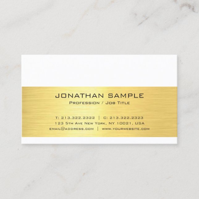 Professionell Modern Elegant Guld Se oformaterat T Visitkort (Framsida)