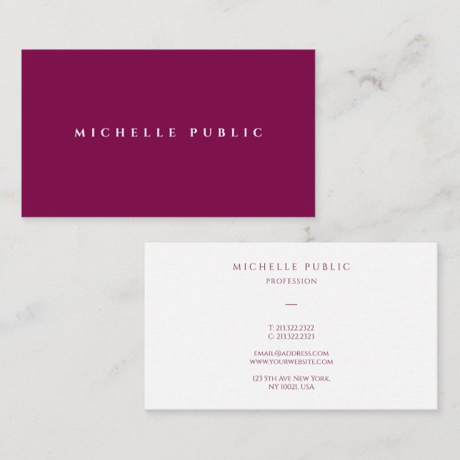 Professionell Modern Elegant Lila Lätt Att Göra Visitkort (Fram/baksida)