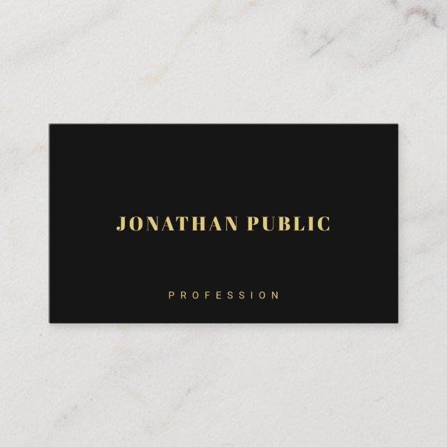 Professionell Modern Elegant Mall Svart & Guld Visitkort (Framsida)