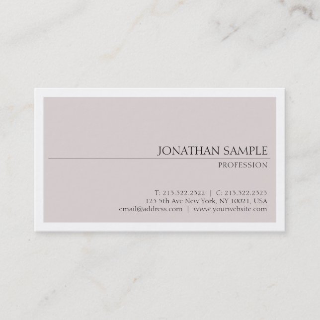 Professionell Modern Elegant Minimalist Plain Luxe Visitkort (Framsida)