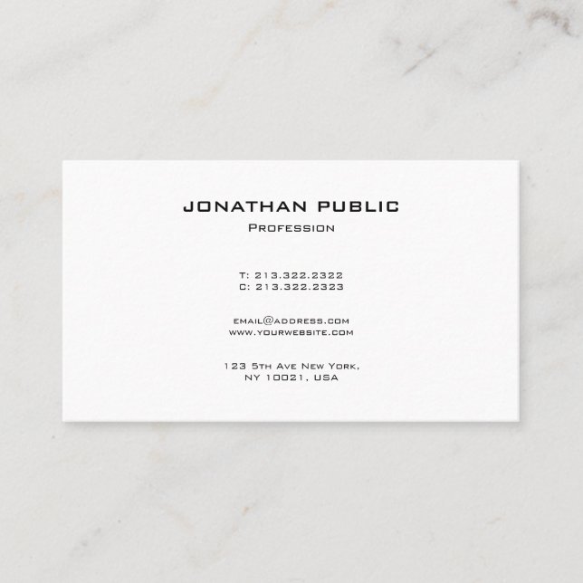 Professionell Modern Elegant Minimalistisk Mall Visitkort (Framsida)