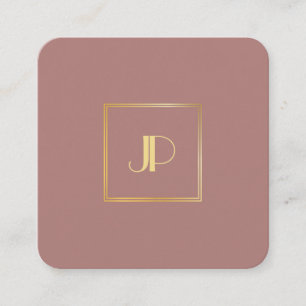 Professionell Modern Elegant Monogram Guld-mall Fyrkantigt Visitkort