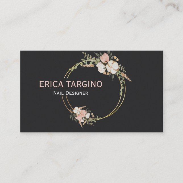 Professionell modern elegant nagelsalong  visitkort (Framsida)