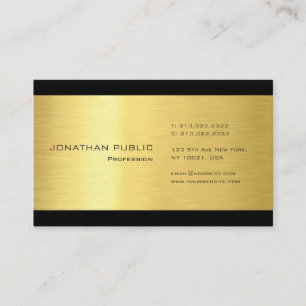 Professionell Modern Elegant Plain Guld Se svart Visitkort