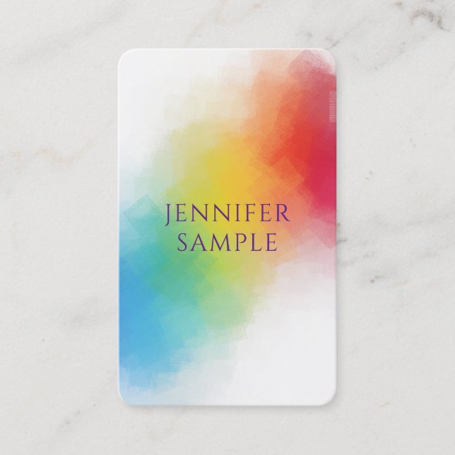 Professionell Modern Elegant Rainbow Färg Anpassni Visitkort (Framsida)