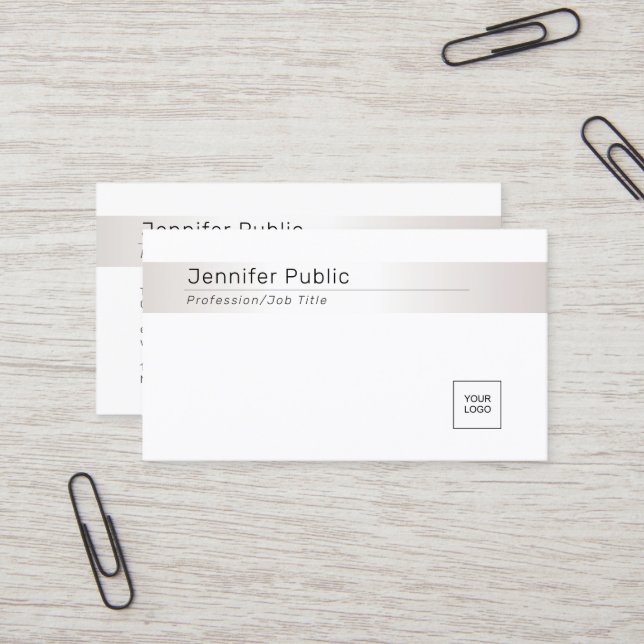 Professionell Modern Elegant Silver Utseende Mall Visitkort (Fram/Back In Situ)