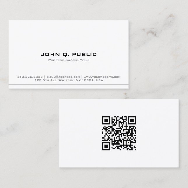 Professionell Modern Elegant Slick QR-kod Mall Visitkort (Fram/baksida)
