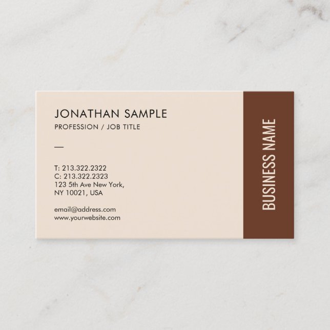Professionell Modern Elegant Template Terracotta Visitkort (Framsida)