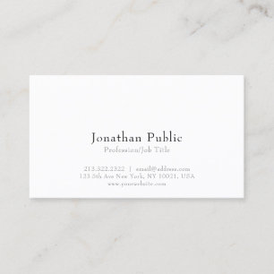 Professionell Modern Elegant White Clean Plain Visitkort